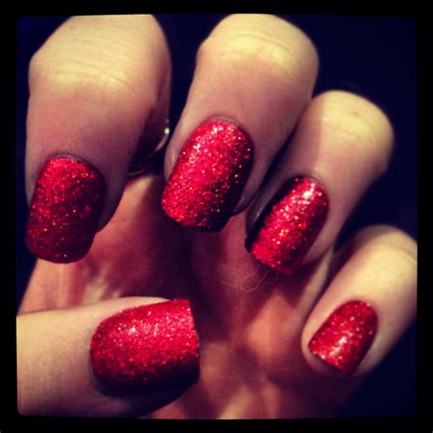 red nails glitter|More.